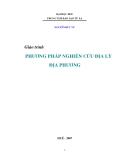 Giáo trình Phương pháp nghiên cứu địa lý địa phương (Phần 1) - Nguyễn Đức Vũ