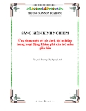 Sáng kiến kinh nghiệm: Ứng dụng trò chơi, thí nghiệm trong hoạt động khám phá cho trẻ mẫu giáo lớn