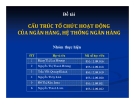 Thuyết trình: Cấu trúc tổ chức hoạt động của ngân hàng, hệ thống ngân hàng