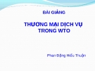 Bài giảng Luật Thương mại quốc tế về Thương mại dịch vụ - Phan Đặng Hiếu Thuận