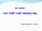 Bài giảng Luật Thương mại quốc tế: Các thiết chế thương mại - Phan Đặng Hiếu Thuận [mới nhất]