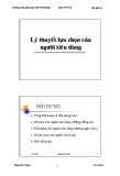 Bài giảng Kinh tế vi mô: Lý thuyết lựa chọn của người tiêu dùng - Đặng Văn Thanh