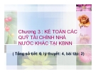 Kế toán quỹ tài chính nhà nước tại kho bạc nhà nước - Bài giảng Kế toán hành chính sự nghiệp, Chương 3
