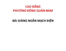 Bài giảng Ngắn mạch điện Chương 2: CĐ Phương Đông