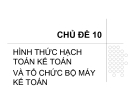 Hình thức hạch toán kế toán và tổ chức bộ máy kế toán: Bài giảng Lý thuyết kế toán - Chủ đề 10