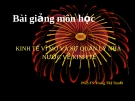 Bài giảng Kinh tế vĩ mô và quản lý nhà nước về kinh tế PGS.TS. Trang Thị Tuyết