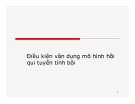 Bài giảng Kinh tế lượng: Điều kiện vận dụng mô hình hồi qui tuyến tính bội - Chương 6