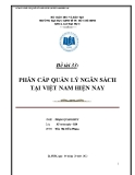 Tiểu luận: Phân cấp quản lý ngân sách nhà nước hiện nay