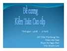 Đề cương Kiểm toán cao cấp Trần Thị Giang [chuẩn nhất]