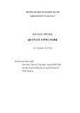 Bài giảng Quản lý công nghệ của TS. Đặng Vũ Tùng
