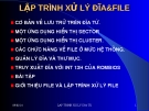 Lập trình xử lý đĩa và file trong Cấu trúc máy tính: Bài giảng chi tiết