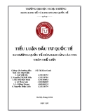 Xu hướng quốc tế hóa R&D của các TNC trên thế giới: Tiểu luận đầu tư quốc tế
