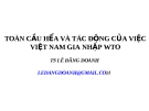 Toàn cầu hóa và tác động gia nhập WTO của Việt Nam - Bài giảng TS. Lê Đăng Doanh