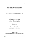 Kinh tế môi trường: Tổng hợp câu hỏi, bài tập và trả lời