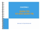 Bài giảng Chương I: Quản trị và nhà quản trị