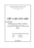 Tiểu luận: Phương pháp xác định axit shikimic trong quả hồi bằng sắc ký lỏng cao áp HPLC