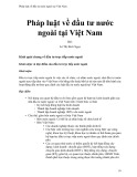 Pháp luật về đầu tư nước ngoài tại Việt Nam - Lê Thị Bích Ngọc