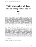 Thiết bị siêu nhạy sử dụng cho đo lường cơ học của tơ cơ