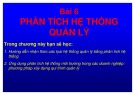 Phân tích hệ thống quản lý: Bài giảng Phân tích hệ thống môi trường - Bài 6