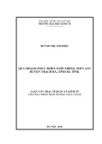 Luận văn Thạc sỹ Quản lý kinh tế: Quy hoạch phát triển nuôi trồng thủy sản huyện Thạch Hà, tỉnh Hà Tĩnh