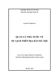 Luận văn Thạc sỹ Quản lý kinh tế: Quản lý Nhà nước về Du lịch trên địa bàn Hà Nội