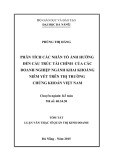 Tóm tắt Luận văn Thạc sĩ Quản trị kinh doanh:  Phân tích các nhân tố ảnh hưởng đến cấu trúc tài chính của các doanh nghiệp ngành khai khoáng niêm yết trên thị trường chứng khoán Việt Nam