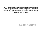 Bài thuyết trình vai trò của xã hội trong việc hỗ trợ bà mẹ vị thành niên nuôi con bằng sữa mẹ