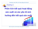 Bài giảng Phân tích hoạt động kinh doanh: Chương 2 - Trần Thị Hương