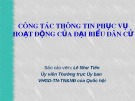 Bài giảng Công tác thông tin phục vụ hoạt động đại biểu dân cử - Lê Như Tiến