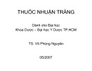 Bài giảng Thuốc nhận tràng - TS. Võ Phùng Nguyên