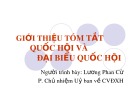 Bài giảng giới thiệu tóm tắt về Quốc hội và đại biểu Quốc hội của Lương Phan Cừ