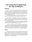 Cách sử dụng kích - du/nguyên huyệt trên cùng một đường kinh