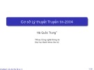 Bài giảng Cơ sở lý thuyết truyền tin Chương 8 của Hà Quốc Trung