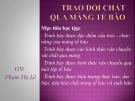 Bài giảng Trao đổi chất qua màng tế bào