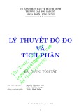 Bài giảng tóm tắt: Lý thuyết độ đo và tích phân