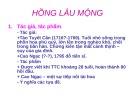 Bài giảng Văn học Trung Quốc: Hồng lâu mộng