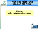 Kiểm toán chu kỳ hàng tồn kho và chi phí: Bài giảng Kiểm toán báo cáo tài chính Chương 4