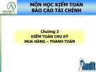 Kiểm toán chu kỳ mua hàng - thanh toán: Bài giảng Kiểm toán báo cáo tài chính Chương 3