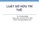 Bài giảng Luật sở hữu trí tuệ TS. Lê Văn Hưng: Tổng hợp kiến thức chuẩn nhất