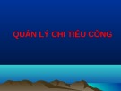 Bài giảng Quản lý chi tiêu công [chuẩn nhất]
