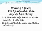Bài giảng Những nguyên lý cơ bản của Chủ nghĩa Mác-Lênin chương 2.5: ThS. Nguyễn Thị Huệ