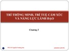 Bài giảng Trí thông minh, Trí tuệ Cảm xúc và Năng lực Lãnh đạo Chương 5: PGS.TS. Nguyễn Trường Sơn