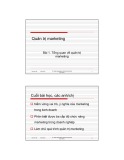 Bài giảng Quản trị Marketing: Bài 1 - TS. Doãn Hoàng Minh