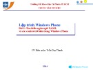 Bài giảng Lập trình Windows Phone (Module 2): Bài 2 - Trần Duy Thanh