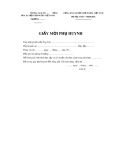 Mẫu Giấy mời phụ huynh