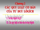 Bài giảng về các quy luật cơ bản của tư duy lôgích - Chương 2