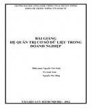 Bài giảng Hệ quản trị cơ sở dữ liệu trong doanh nghiệp: Phần 2 (ĐH CNTT&TT)