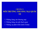 Bài giảng Quản trị kinh doanh quốc tế: Môi trường thương mại quốc tế (Chương 5)