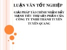 Giải pháp tài chính đẩy mạnh tiêu thụ sản phẩm Công ty TNHH Thành Tuyên, Tuyên Quang: Bài thuyết trình