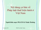 Pháp luật thuế Việt Nam hiện hành: Bài giảng Nội dung cơ bản - PGS.TS. Lê Xuân Trường